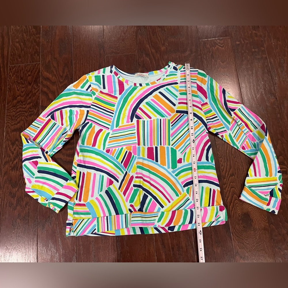 Fresh Produce Abstract Stripe Tunic Top Multicolor Stretch Artsy Women Medium - Picture 3 of 7
